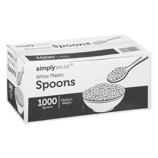 Simply Value Medium Weight White Plastic Spoons (1000 ct)