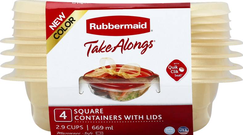 Save on Rubbermaid TakeAlongs Containers & Lids Square 2.9 Cups Order  Online Delivery