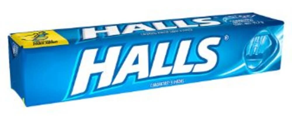 Halls · Caramelo macizo, menta (9 un)