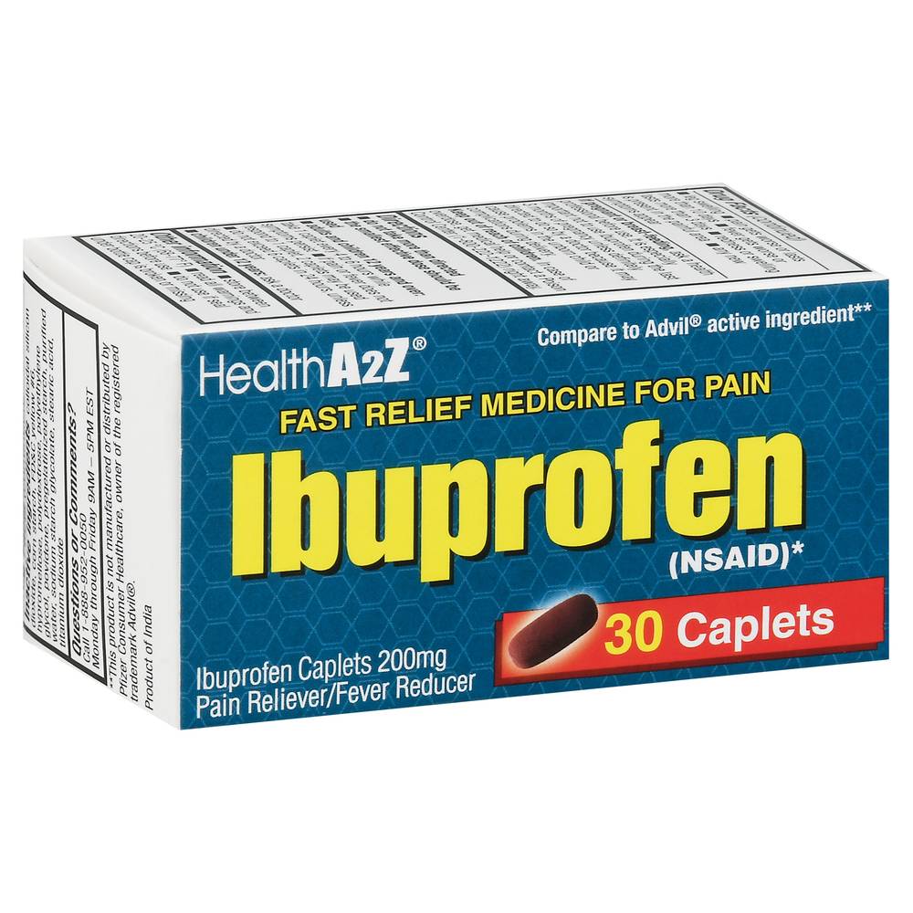 HealthA2Z Ibuprofen 200 mg Fast Pain Relief Caplets