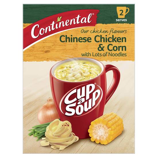 Continental Cup A Soup Chinese Chicken & Corn With Lots Of Noodles (2 Pack) 66g