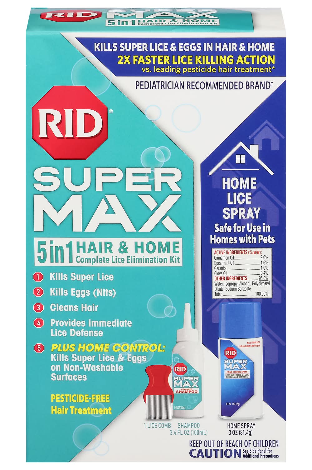 RID Super Max Hair & Home Complete Lice Elimination Kit