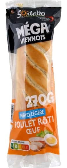 Sodebo - Le méga sandwich viennois poulet rôti (270g)