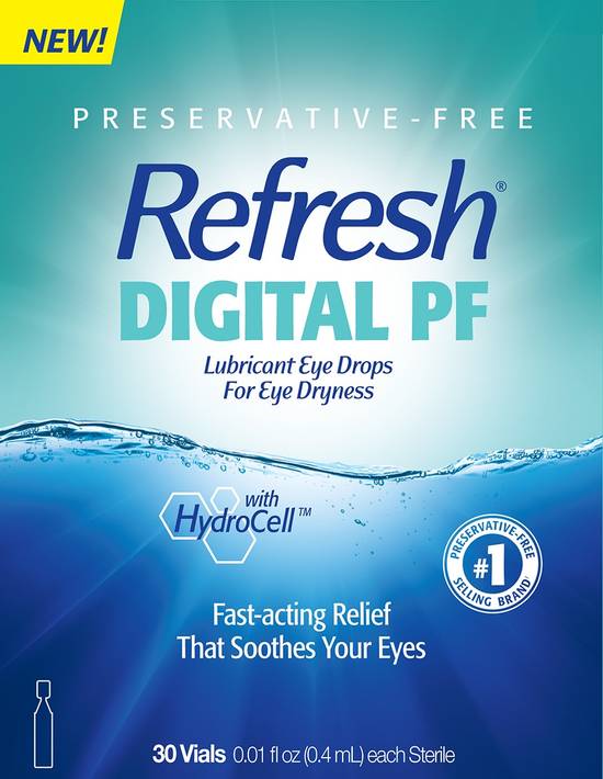 Refresh Digital Preservative Free, Lubricant Eye Drops, 30ct 