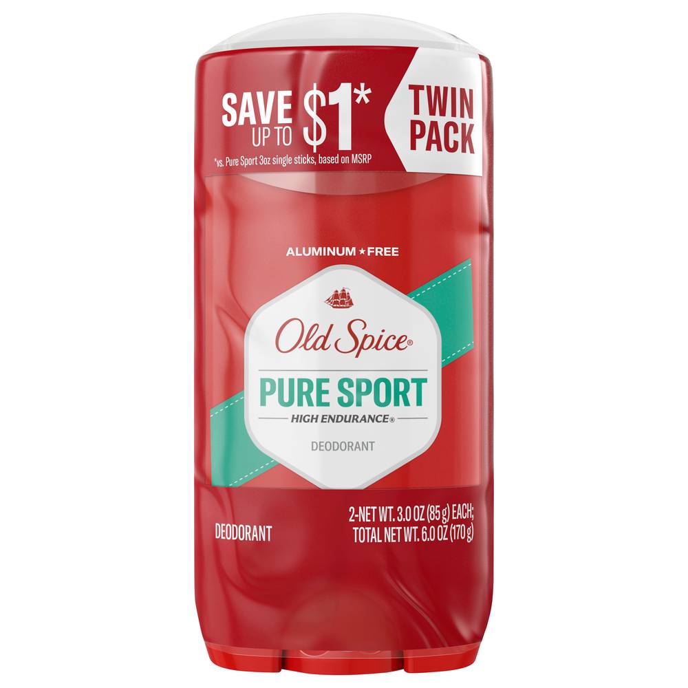 Old Spice High Endurance Value pack Aluminum Free Pure Sport Deodorant
