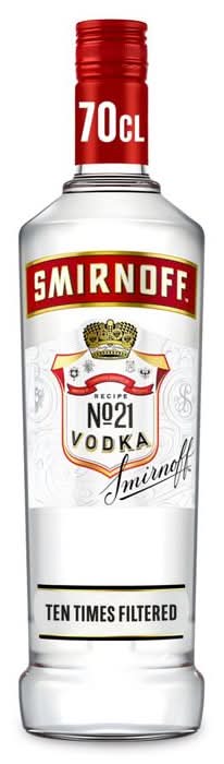 Smirnoff No. 21 Vodka Red Label 37.5% Vol 70cl Bottle (660460)