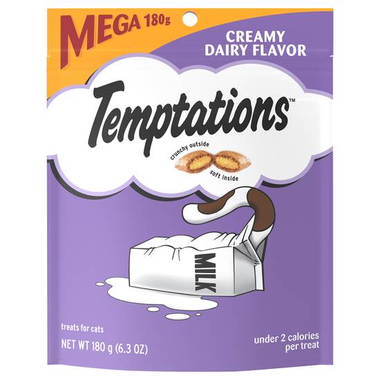 Temptations Creamy Dairy Flavor Crunchy and Soft Cat Treats (6.3 oz)