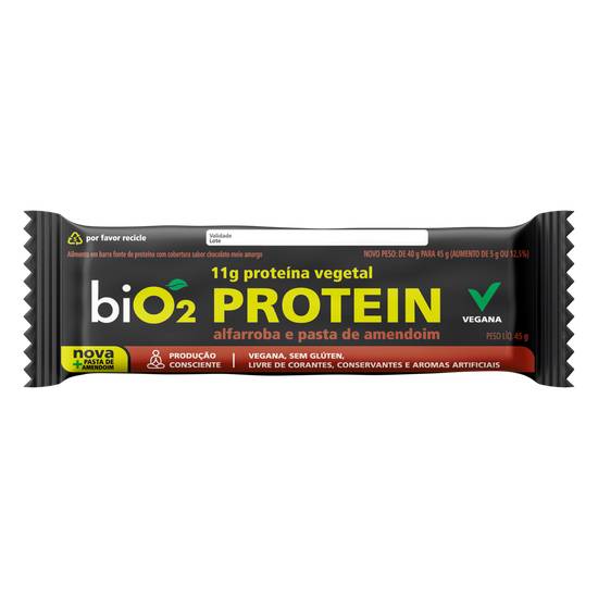 Bio2 barra de proteína de alfarroba e amendoim (40g)