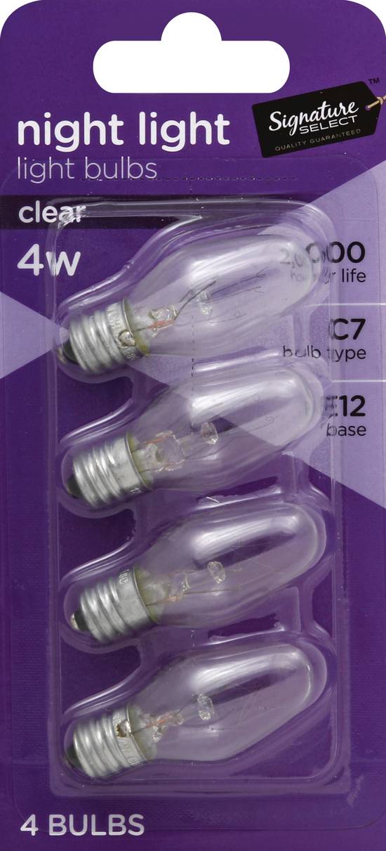 Signature Select 4w Night Light Clear Bulbs (4 ct)