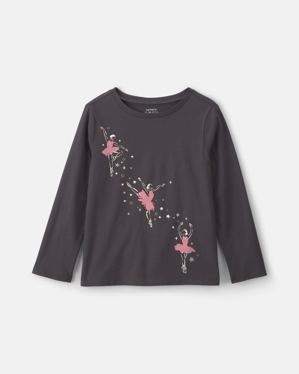 Girls Ballerina Long-Sleeve Graphic Tee - Black - XL