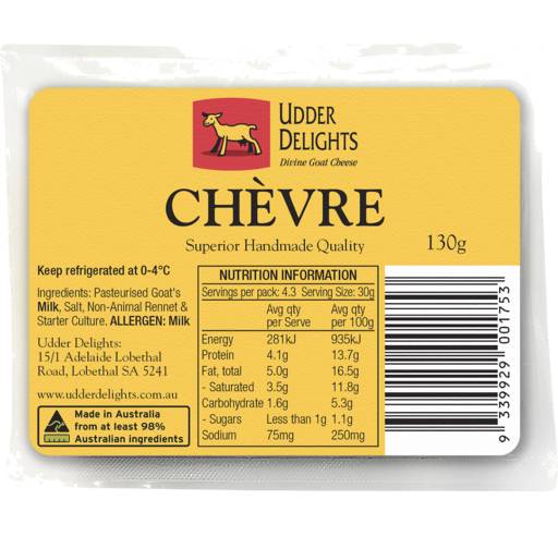 Udder Delights Goat Cheese 130g