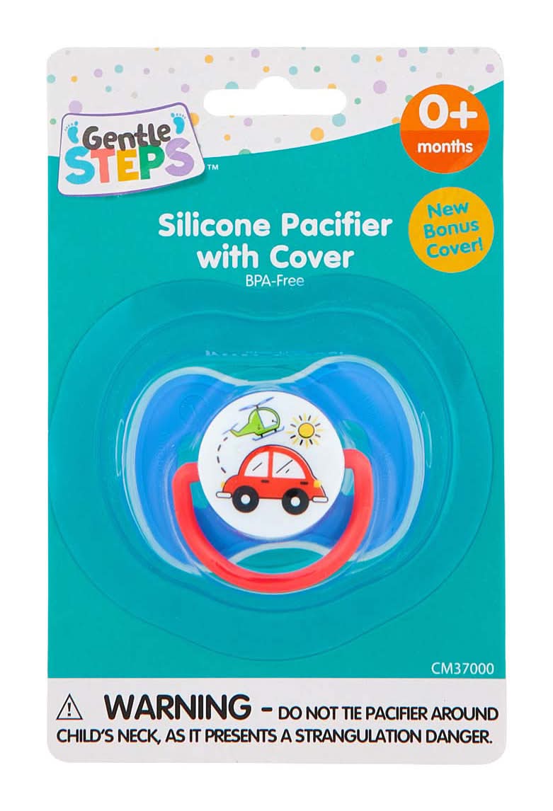 Gentle Steps Silicon Pacifier With Cover 2 Assorted Patterns