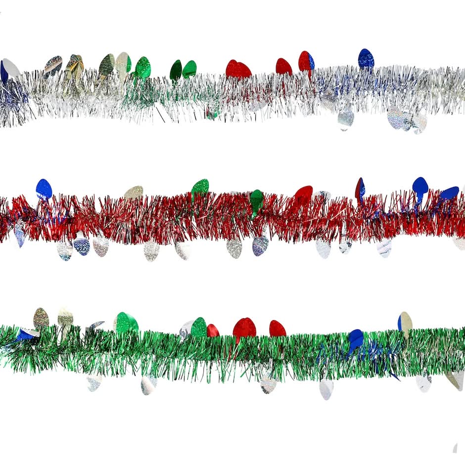 Christmas House Tinsel Garland With Shapes