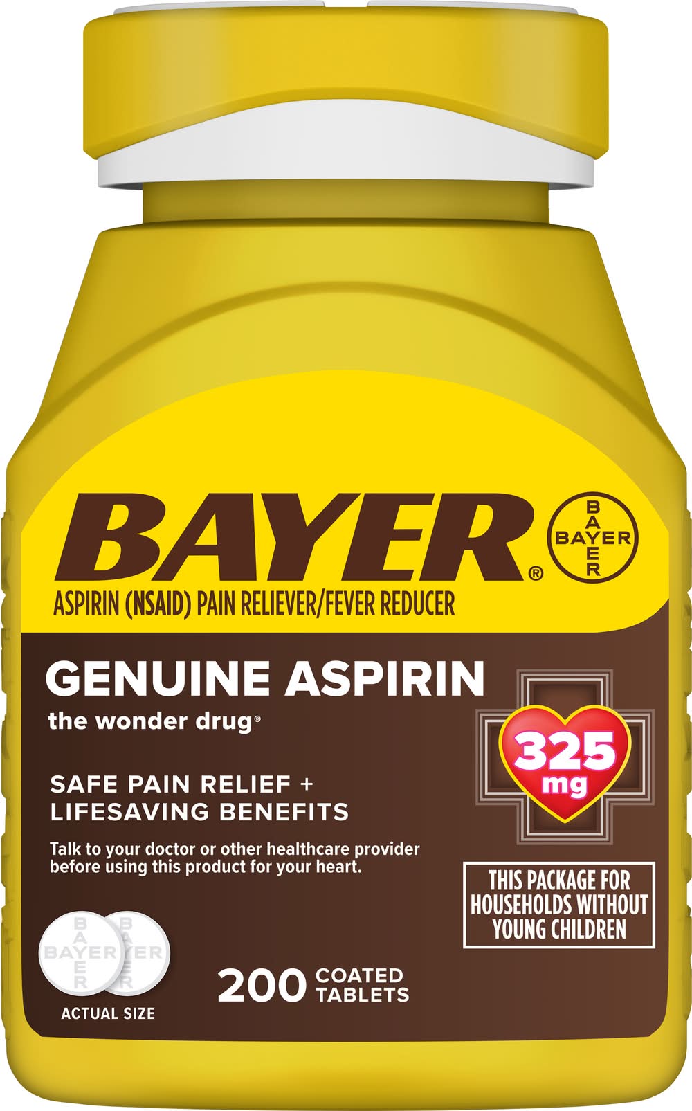 Bayer Genuine Aspirin 325 mg Coated Tablets (4.8 oz)