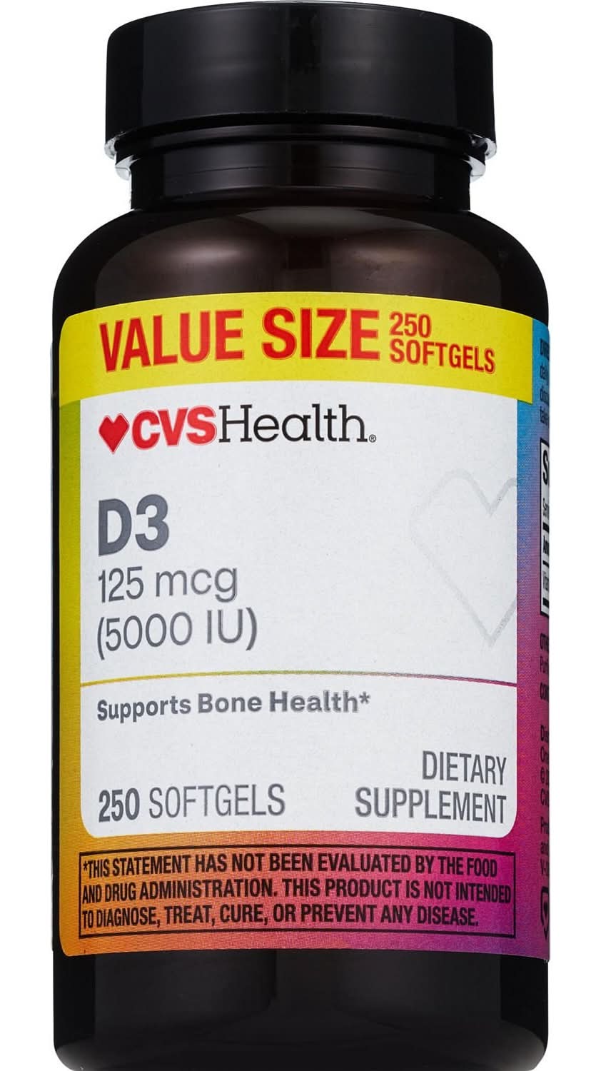 CVS Health Vitamin D3 5000 Iu Bone Health Softgels Supplement (250 ct)