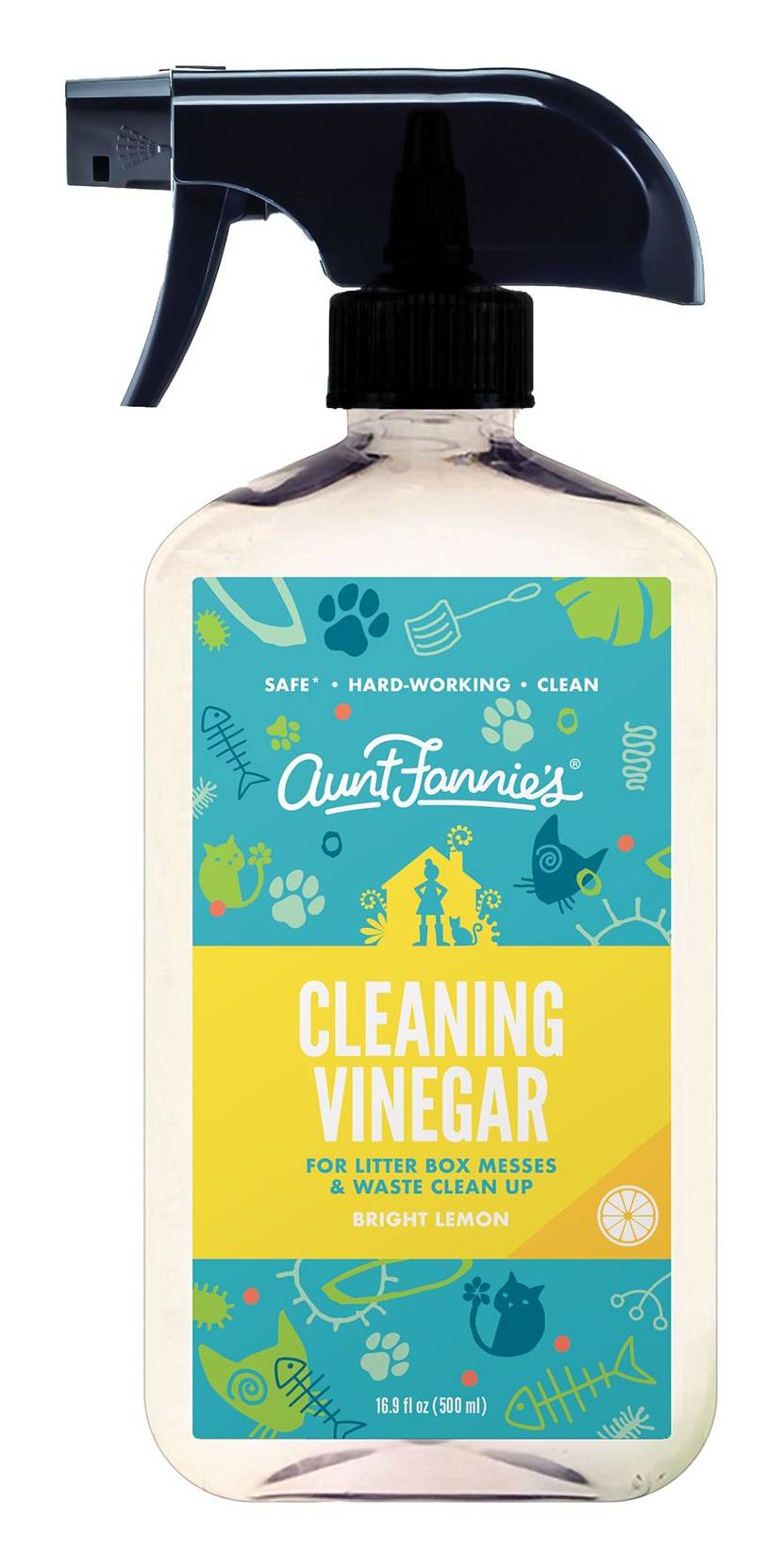 AUNT FANNIE'S Cleaning Vinegar Spray For Cats, Bright Lemon (16.9 fl oz)