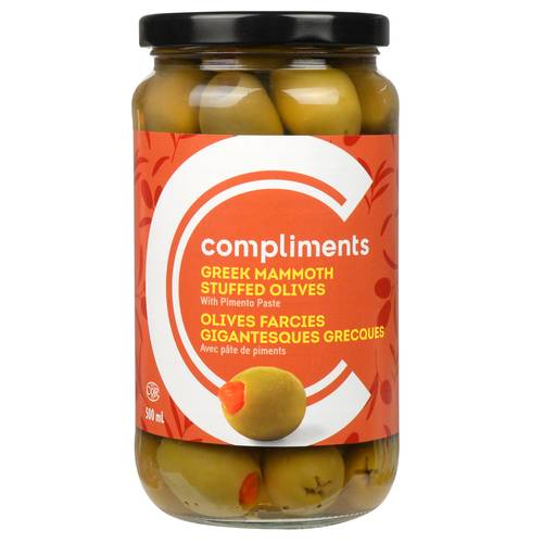 Compliments Greek Mammoth Olives Stuffed 500 ml