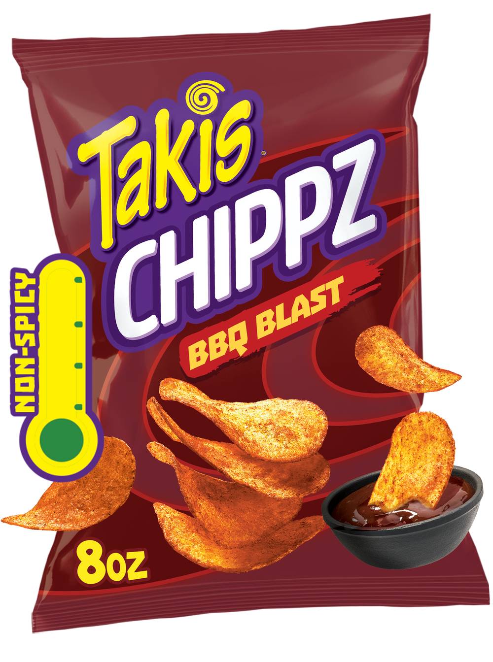 Takis Bbq Blast Chippz Non-Spicytangy Thin-Cut Potato Chips, Barbecue Flavored (8 oz)