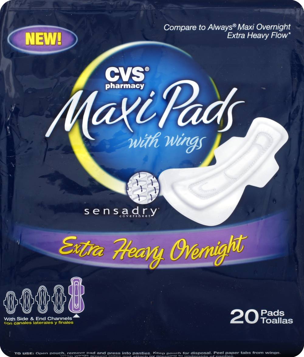 CVS Pharmacy Pharmacy Extra Heavy Overnight Maxi Pads