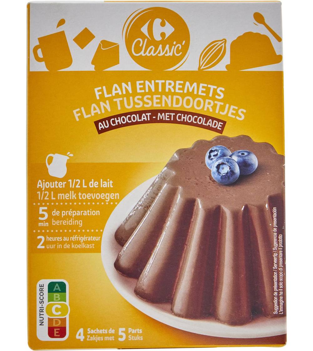 Carrefour Classic' - Préparation flan chocolat (4 x 55g)