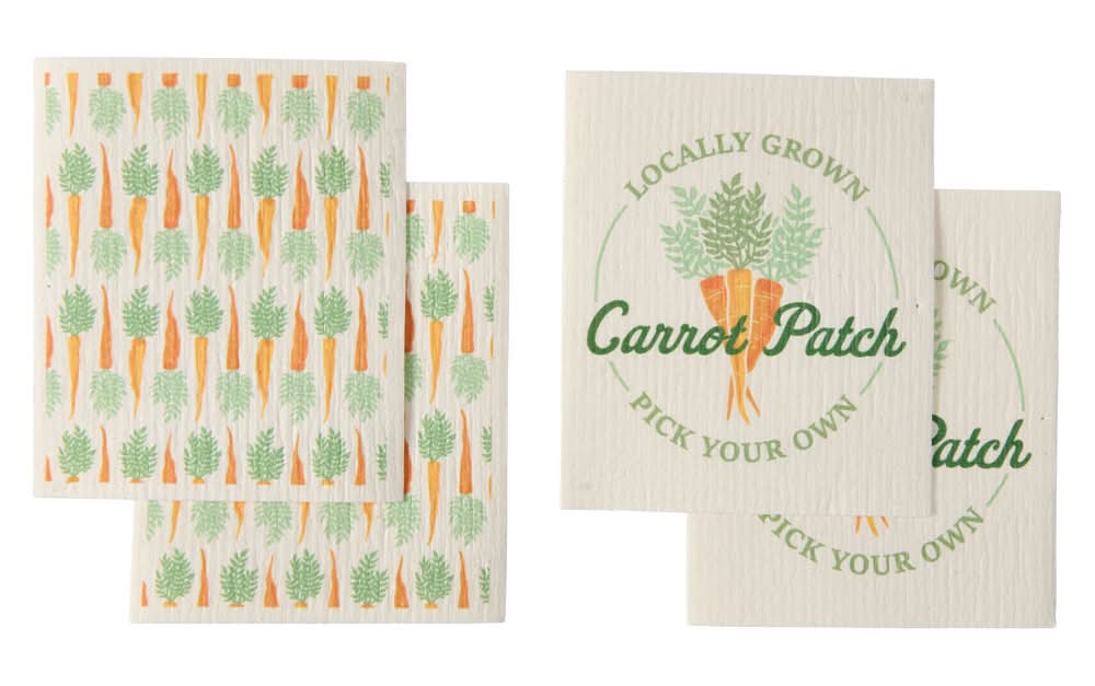 Crofton Carrot Patch 4Pk Swedish Dish Cloths