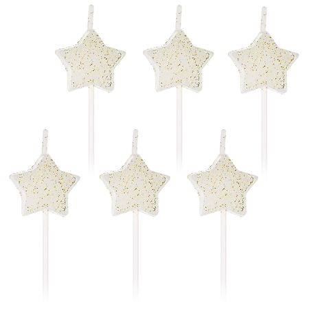 Hallmark Star Shaped With Glitter Birthday Candles (white)