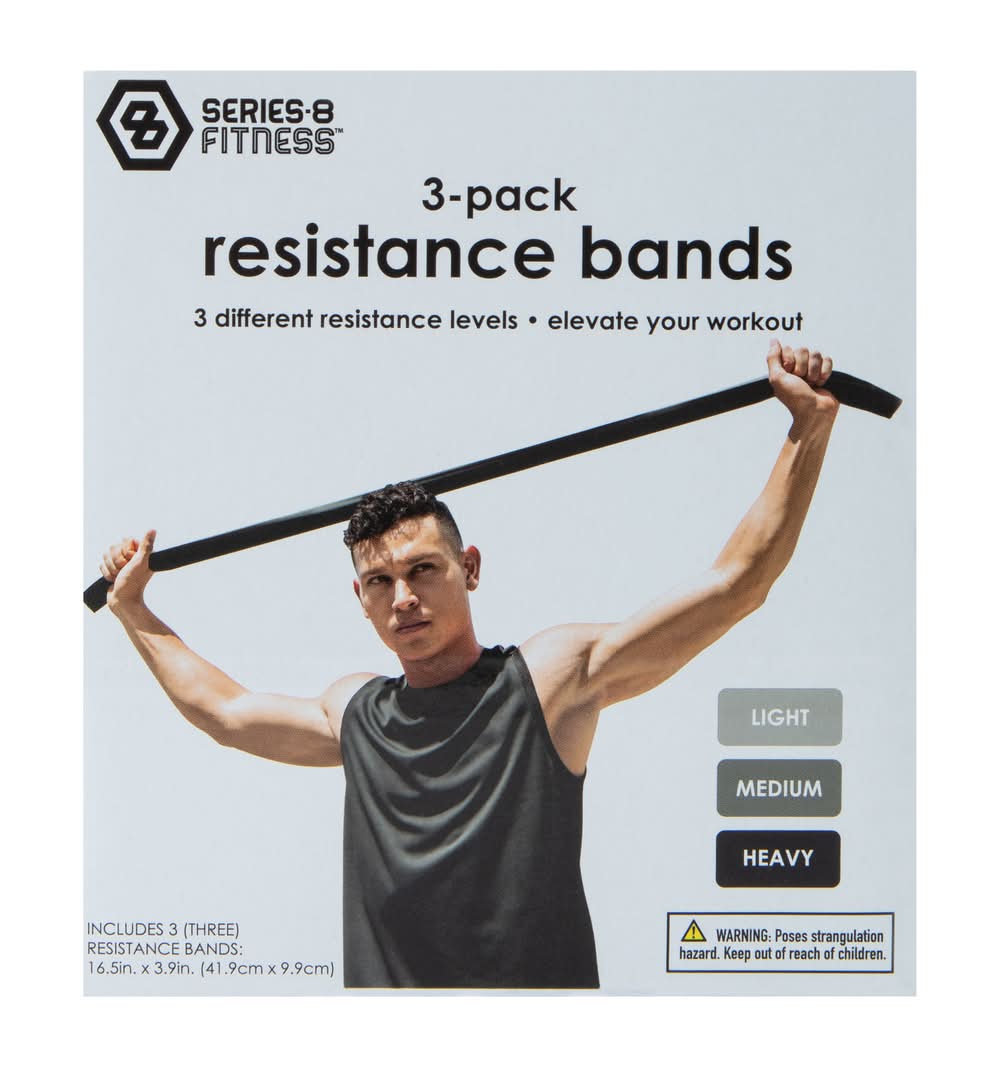 Series-8 Fitness Resistance Bands, 16.5x3.9 in