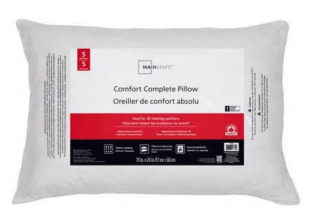 Mainstays Comfort Complete Bed Pillow, 20x26 In, White