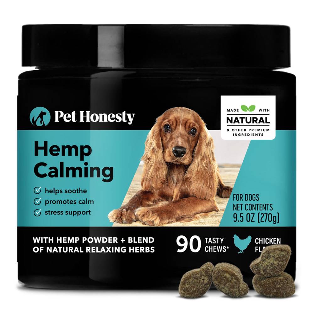 Pet Honesty Hemp Calming Soft Chews Dog Food, Chicken (9.5 oz, 90 ct)