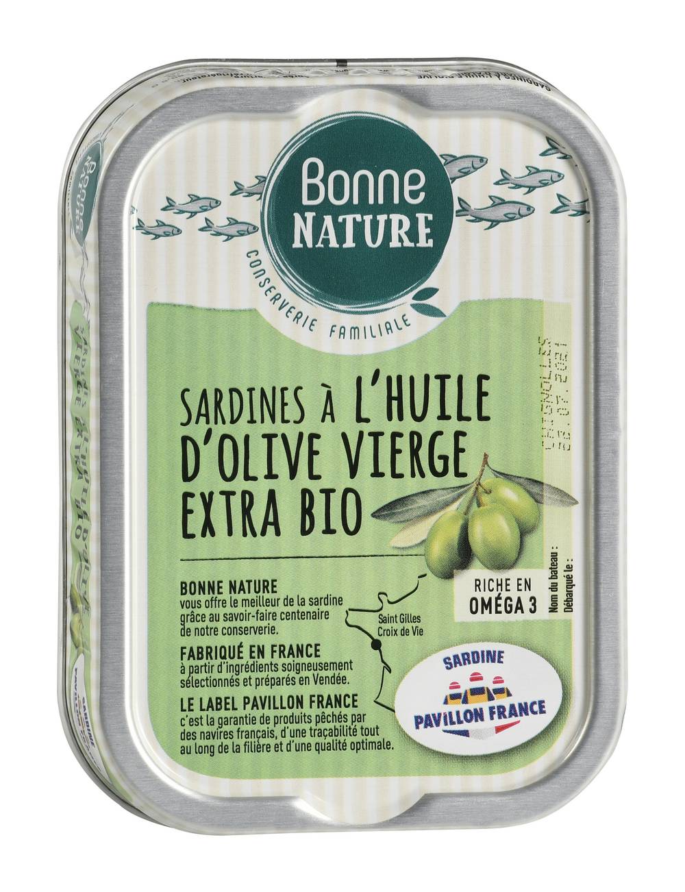 Bonne Nature - Sardines à l'huile d'olive vierge extra bio (115g)