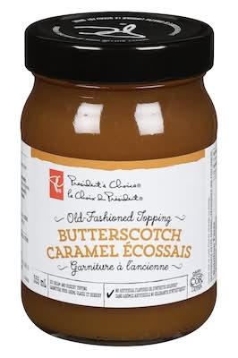 President's Choice Garniture Pour Crème Glacée Et Dessert, Caramel Écossais À L'Ancienne / Old Fashioned Butterscotch Ice Cream & Dessert Topping 355.0 ML