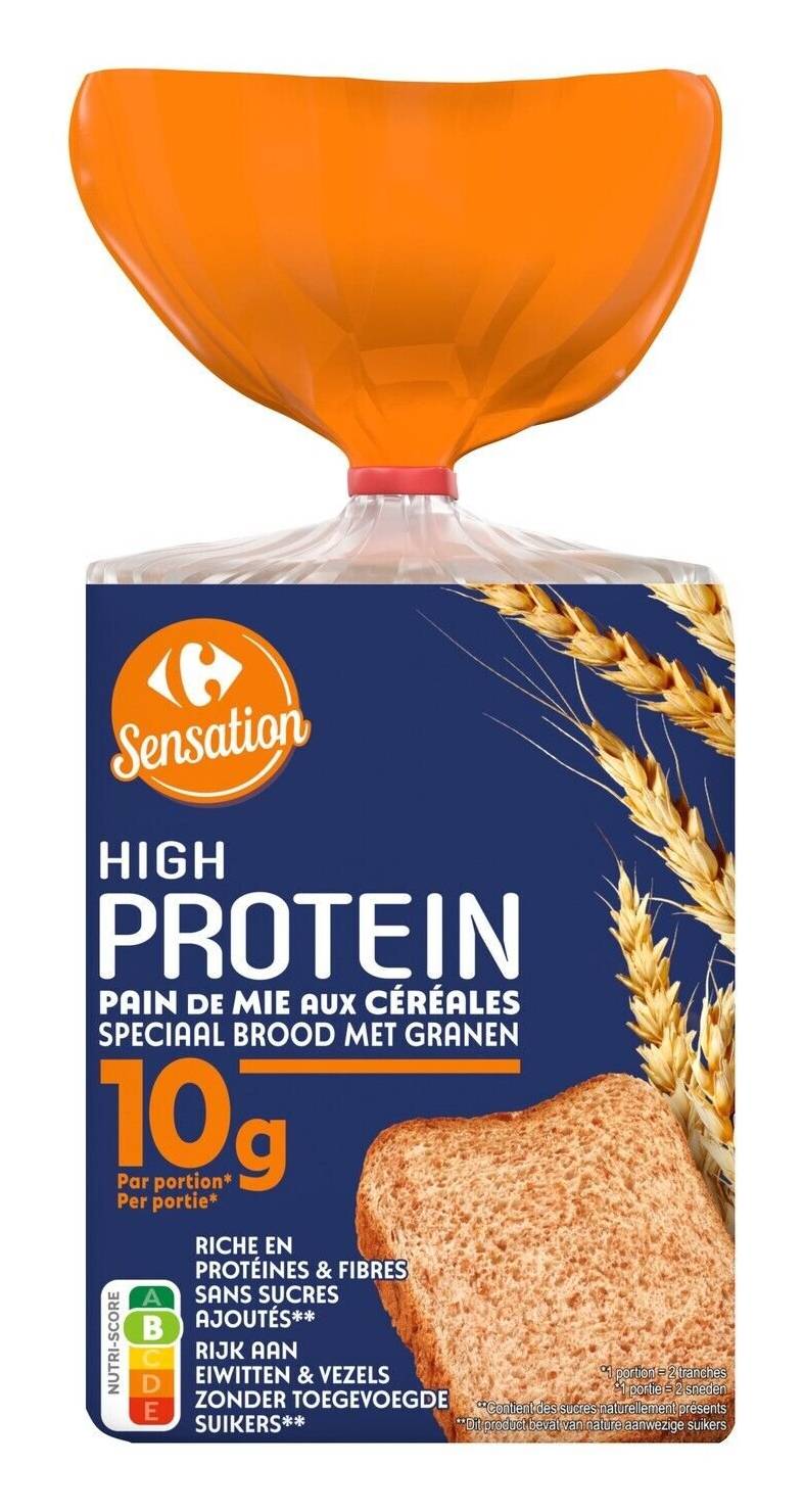 Carrefour Sensation - High protein pain de mie céréales (380g)