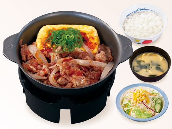 旨辛豆腐牛バラ焼定食（味噌汁付）