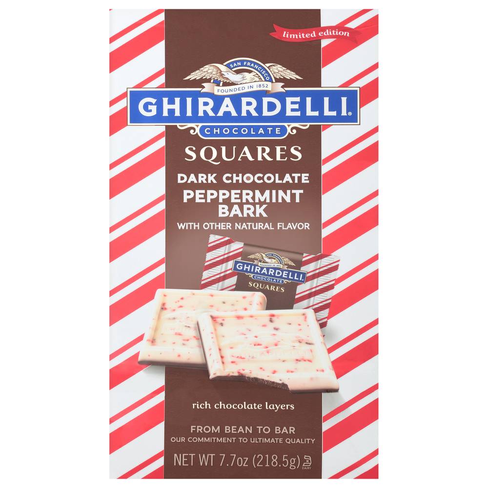 Ghirardelli Dark Chocolate Peppermint Bark Squares (7.7 oz)