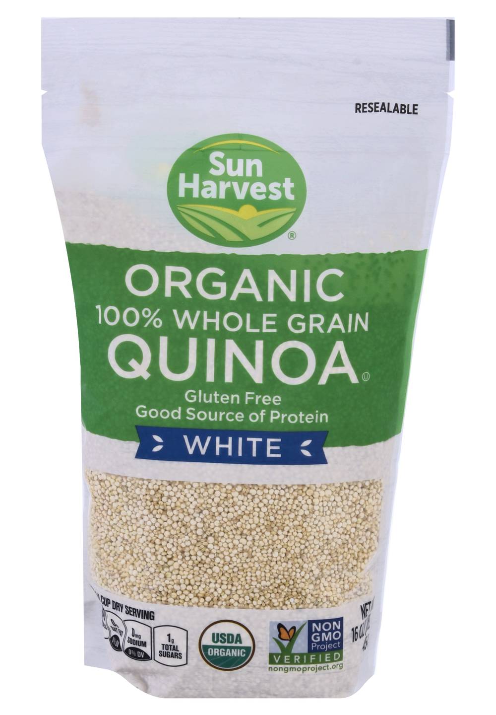 Sun Harvest Organic 100% Whole Grain White Quinoa (16 oz)