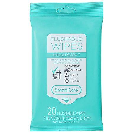 Smart Care Flushable Wipes, Travel Size - 20.0 ea