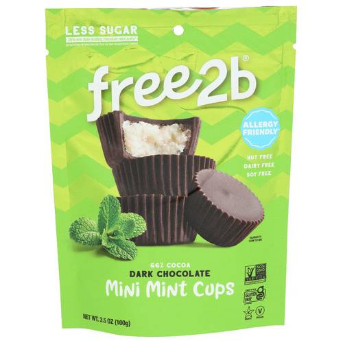 Free 2b Mini Dark Chocolate Sun Cups, Mint (3.5 oz)