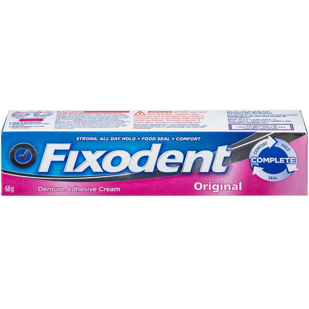 Fixodent Denture Adhesive Cream, Original (68 g)