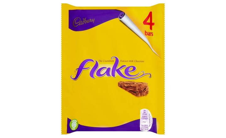 Cadbury Flake Chocolate Bar 4 pack 102g (374577)
