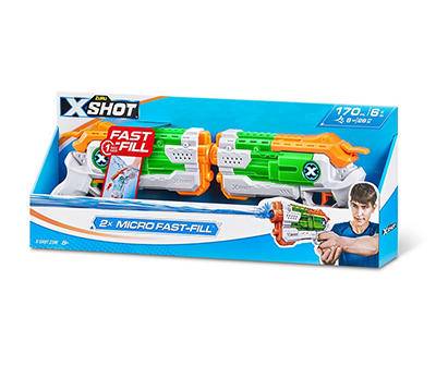 X-Shot Water Warfare Fast-Fill Micro Water Blaster, 2-Pack