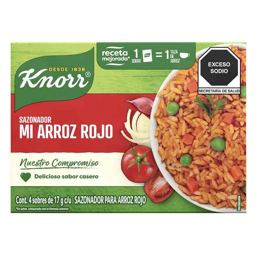 Knorr · Sazonador mi arroz rojo (4 x 17 g)