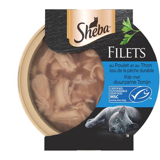 Sheba - Filets au poulet et au thon msc pour chat adulte