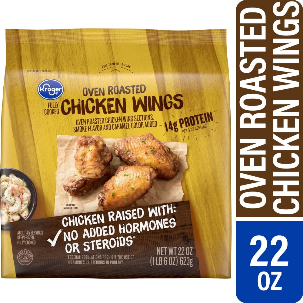 Kroger Fully Cooked Oven Roasted Chicken Wings, Smoke (22 oz)