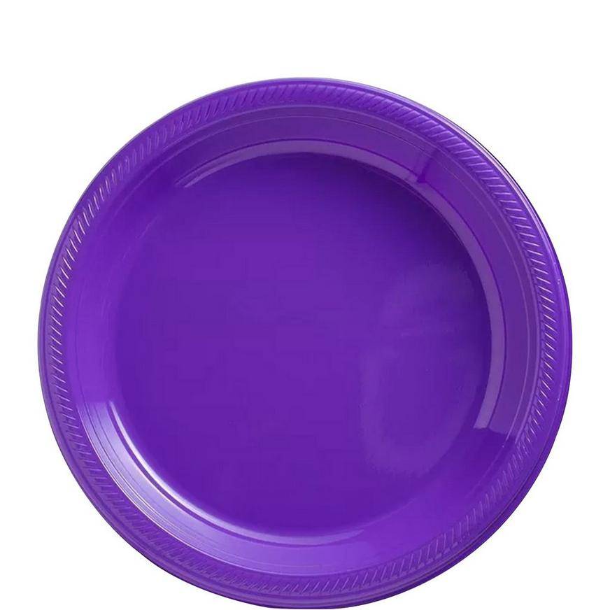 Party City Plastic Dessert Plates, 7 in, Purple (50 ct)