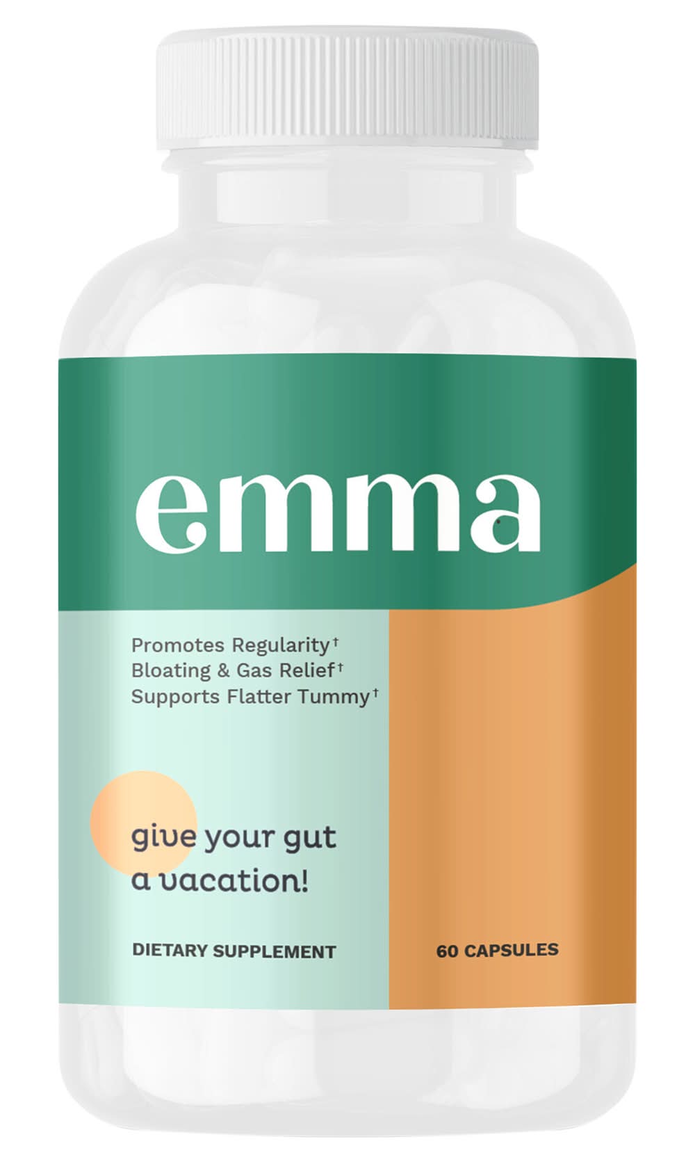 EMMA Daily Digestive Gut Health - Promotes Regularity Bloating & Gas Relief Capsules (60 ct)