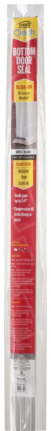 M-D Building Products Cinch White Vinyl Under Door Seal For Doors 36 In. L X 1.75 In.