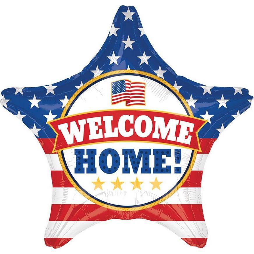 Uninflated Giant Patriotic Welcome Home Star Balloon 28in
