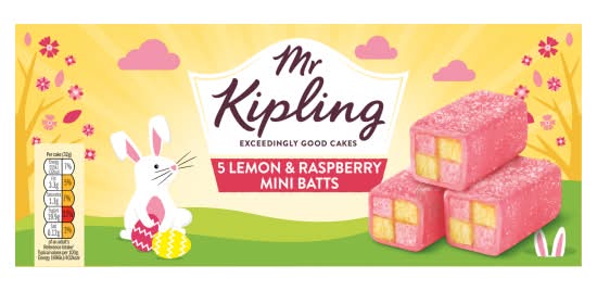 Mr Kipling Lemon & Raspberry, mini, Batts (5 pack)