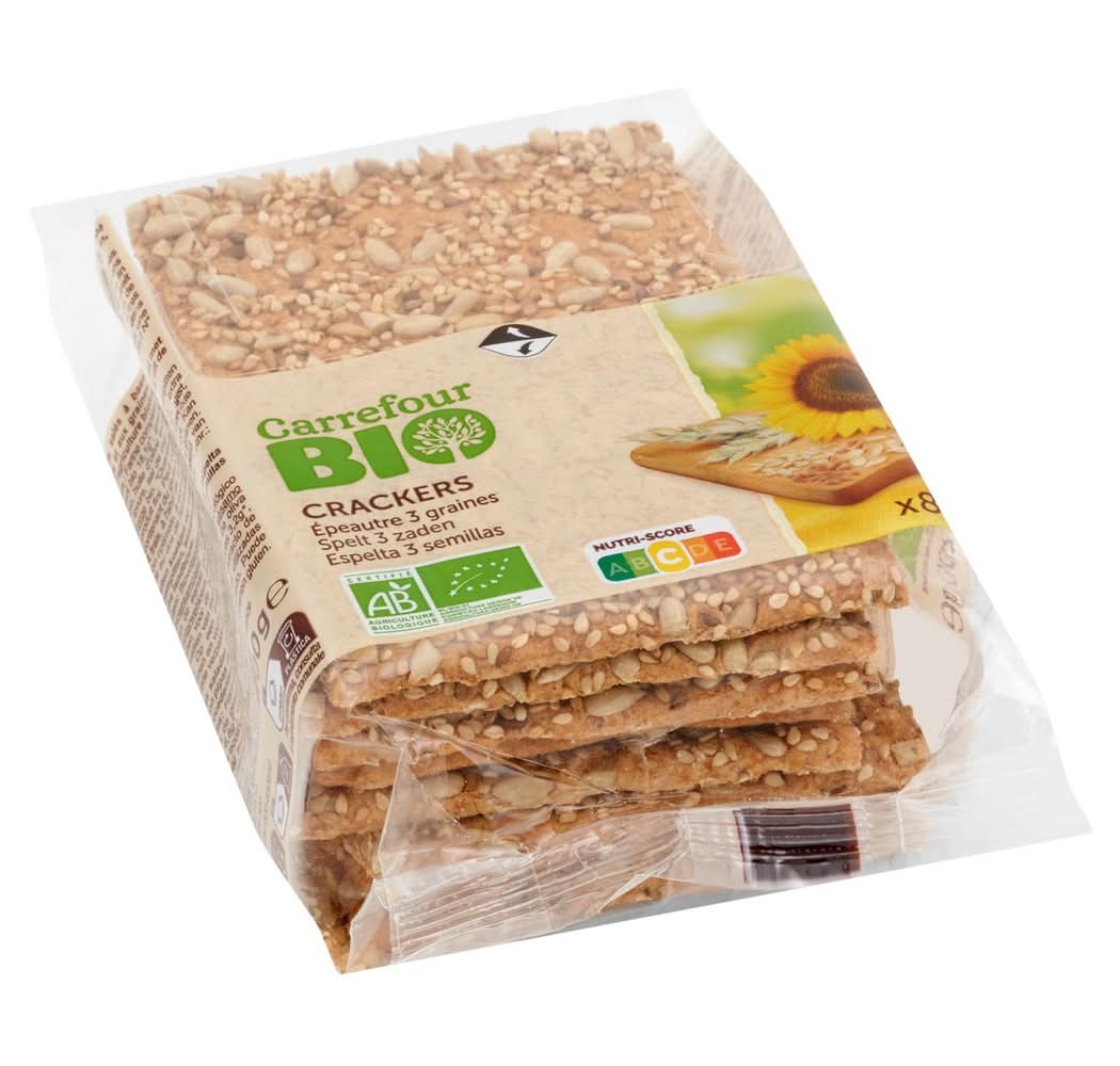 Carrefour Bio Crackers Épeautre 3 Graines 8 Pièces 200 g
