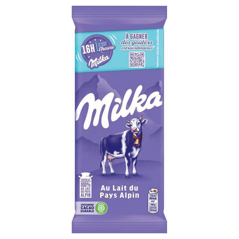 milka tablette de chocolat au lait du pays alpin